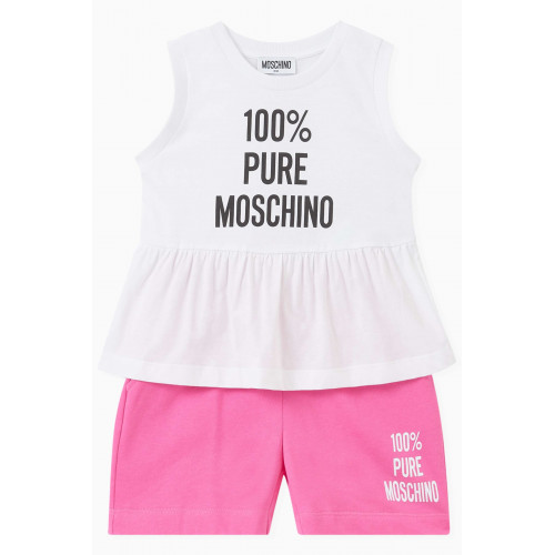 Moschino - Logo Blouse & Shorts Set in Cotton