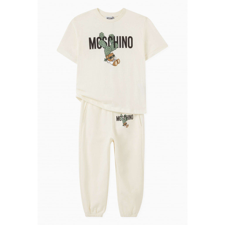 Moschino - Teddy Print Sweatshirt Dress in Cotton Neutral