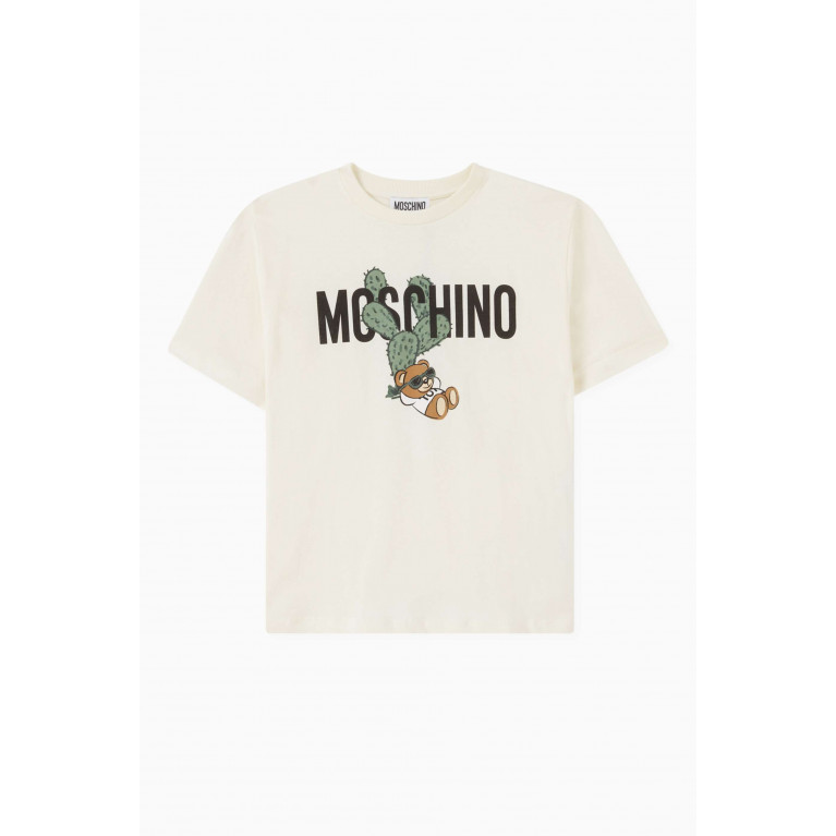 Moschino - Teddy Print Sweatshirt Dress in Cotton Neutral