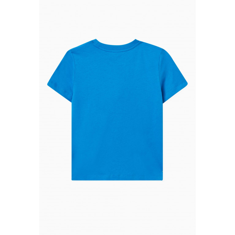 Moschino - Signature Teddy Bear Print T-Shirt in Cotton Blue
