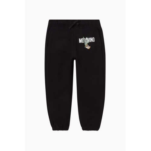 Moschino - Signature Logo Teddy Print Sweatpants in Cotton