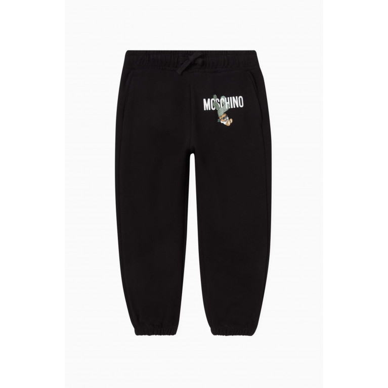 Moschino - Signature Logo Teddy Print Sweatpants in Cotton