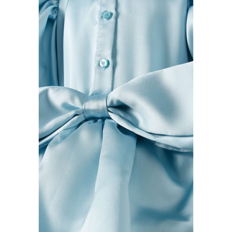 Caroline Bosmans - Bow-detail Ruffled Dress Blue