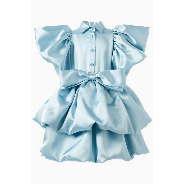 Caroline Bosmans - Bow-detail Ruffled Dress Blue
