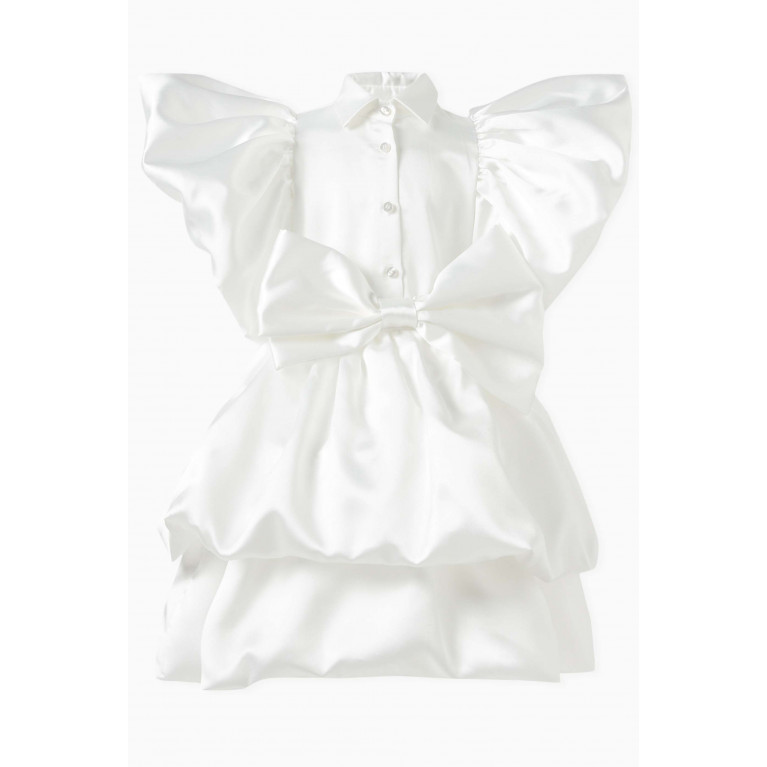 Caroline Bosmans - Bow-detail Ruffled Dress White