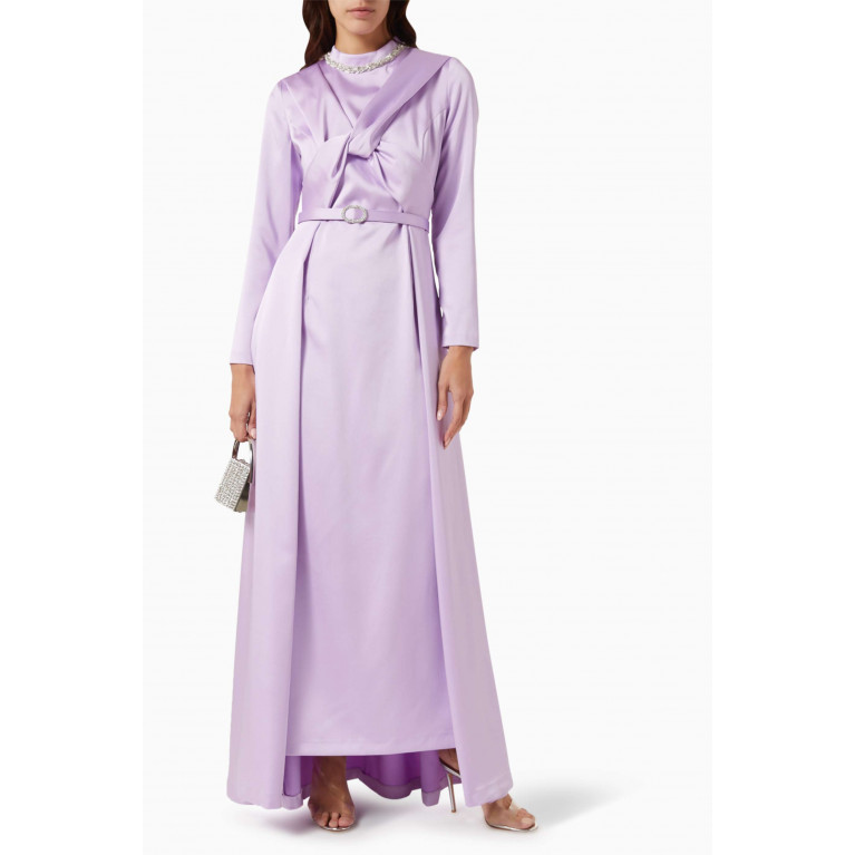 Senna - Bianca Twisted Embellished Maxi Dress Purple