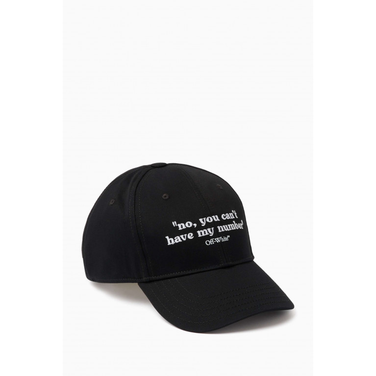 Off-White - Quotes Baseball Cap in Cotton