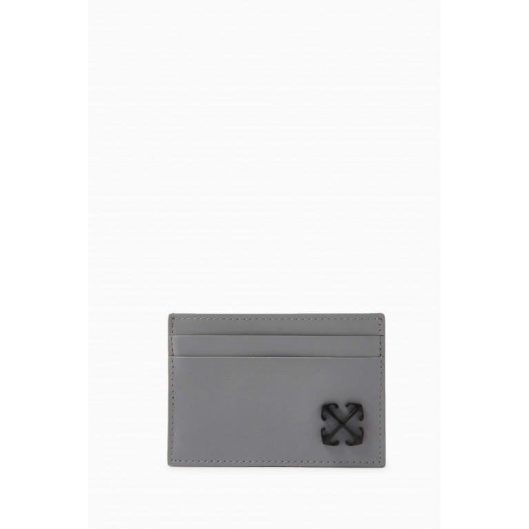 Off-White - Jitney Card Case in Leather Grey