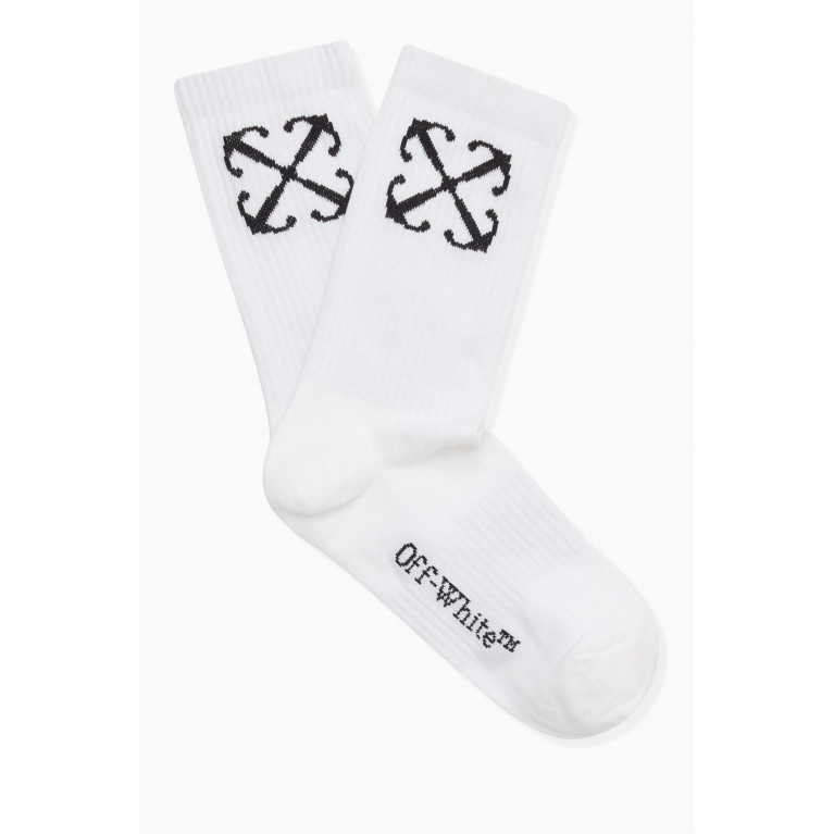 Off-White - Arrow Mid-calf Socks in Cotton-blend White