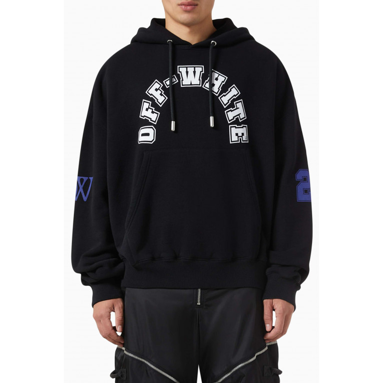 Off-White - Football Oversized Hoodie in Cotton Jersey Black