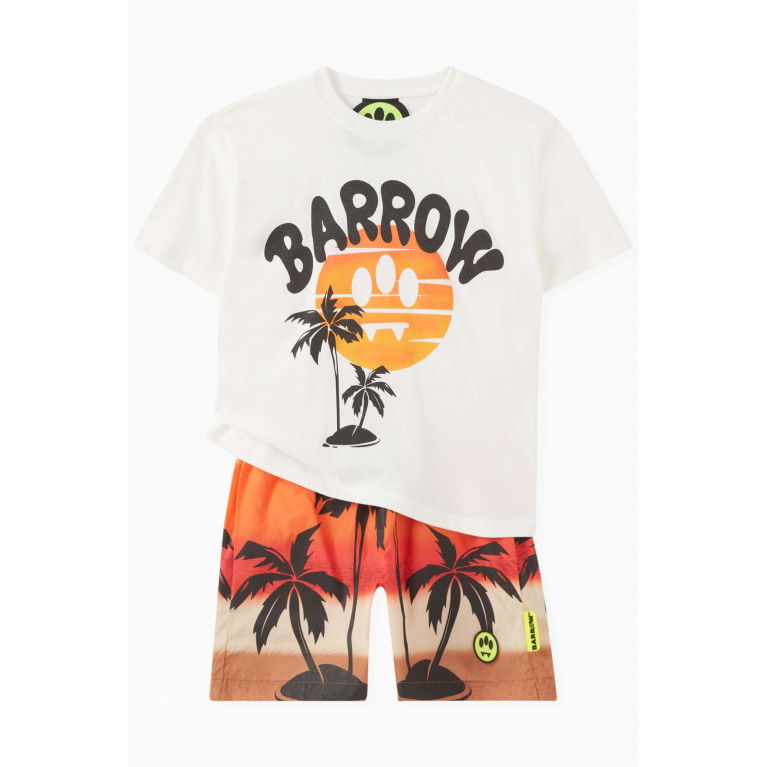 Barrow - Palm Tree-print Sweatshorts in Cotton