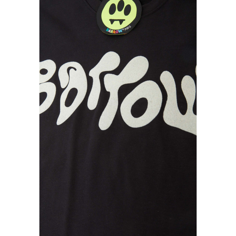 Barrow - Graphic Logo-print T-shirt in Cotton Jersey Black