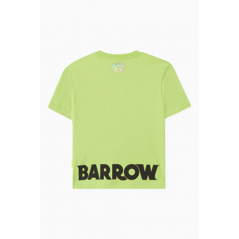 Barrow - Graphic Logo-print T-shirt in Cotton Jersey Green