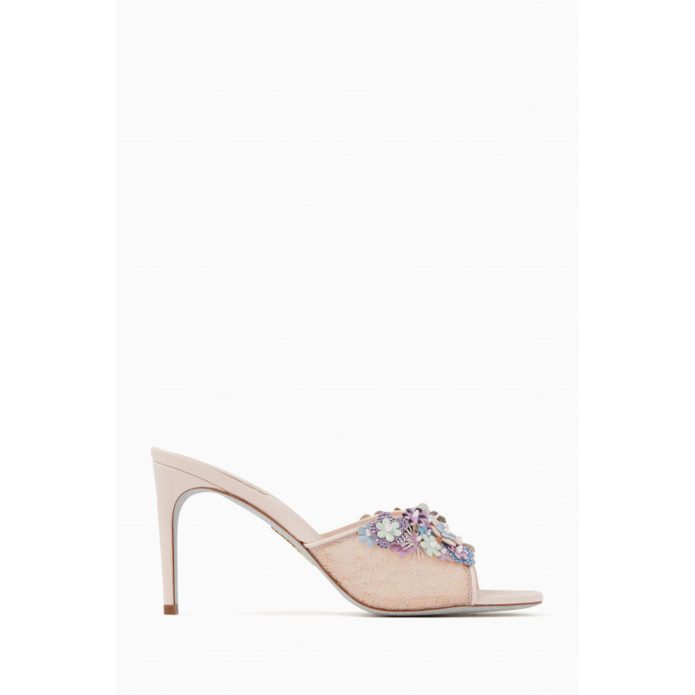 René Caovilla - Floral-embellished 80 Sandals in Lace