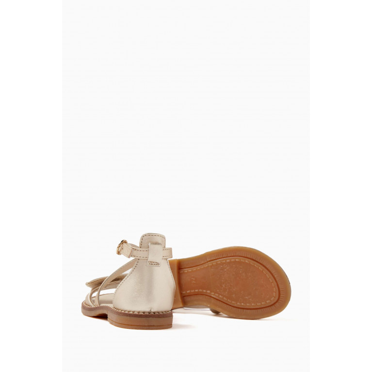 Calvin Klein - Logo Sandals in Metallic-leather