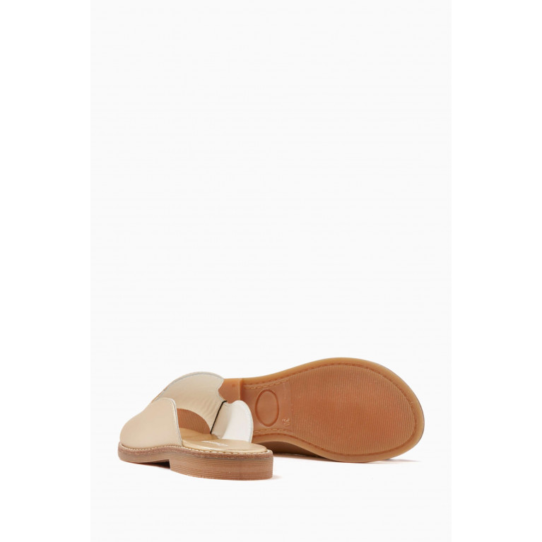 Calvin Klein - Logo Slip-on Sandals in Metallic-leather