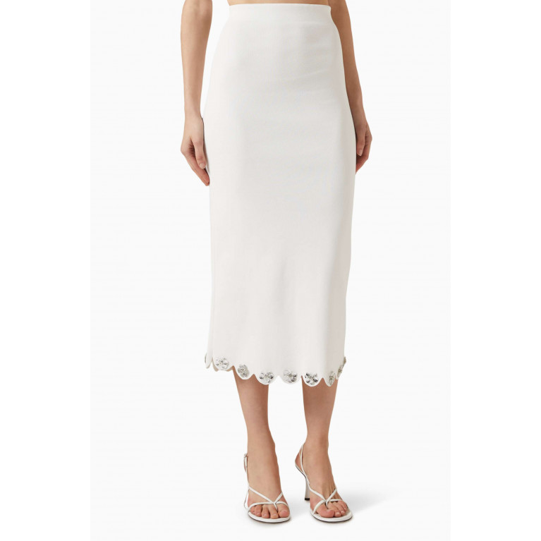 Sandro - Daliane Embellished Midi Skirt in Viscose-blend