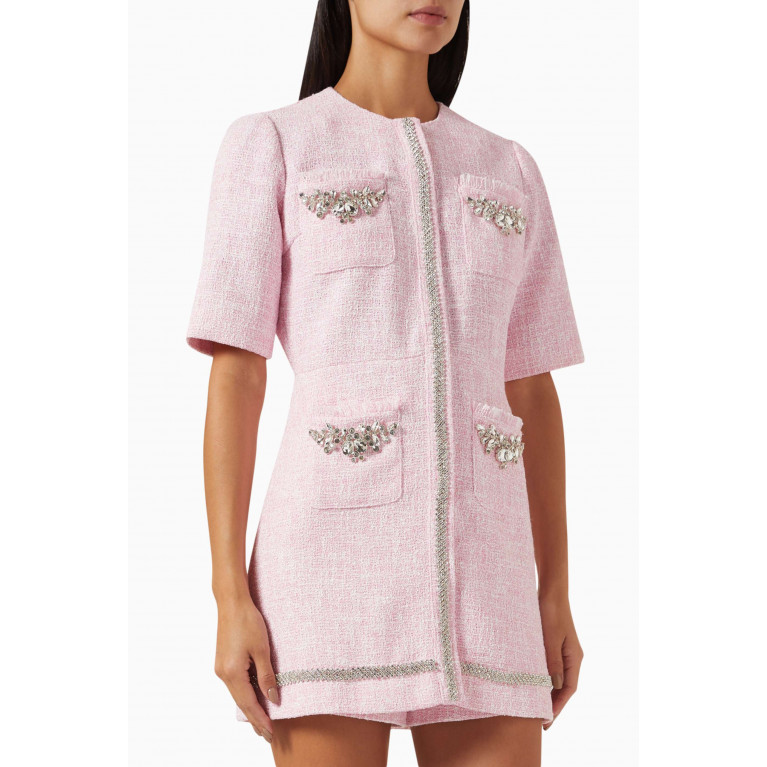 Maje - Ipop Crystal-embellished Playsuit in Tweed
