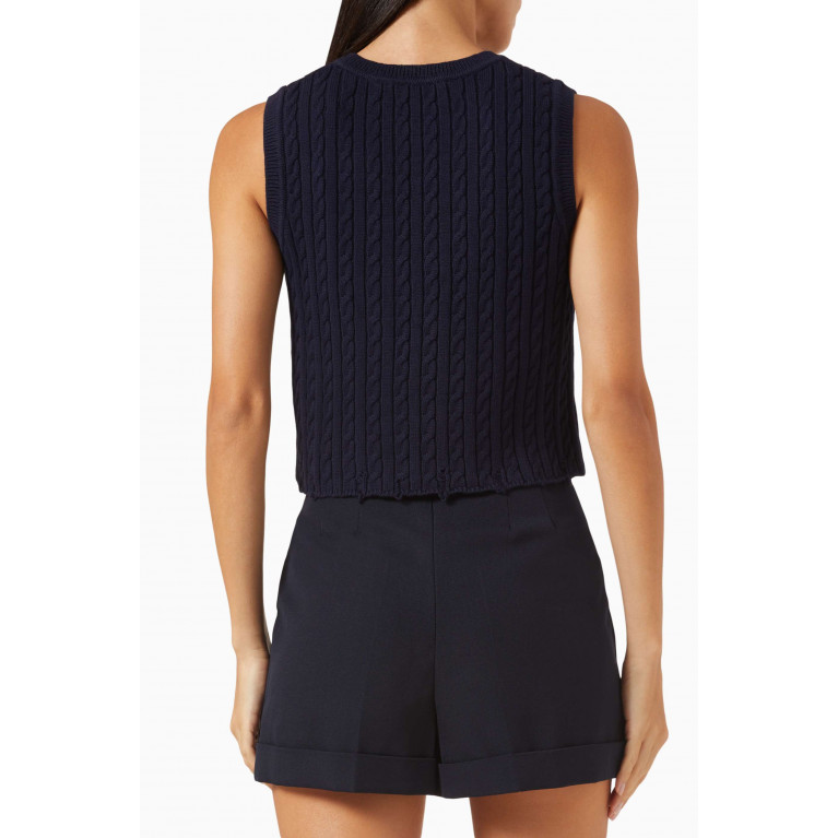 Sandro - Cali Sleeveless Sweater in Cable Knit