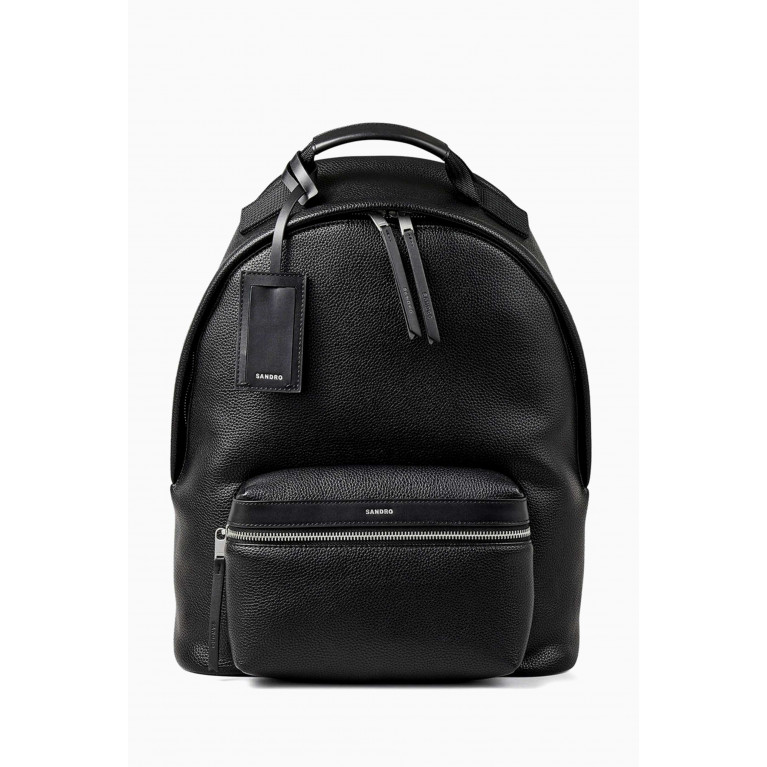 Sandro - Logo Backpack in Coated Canvas