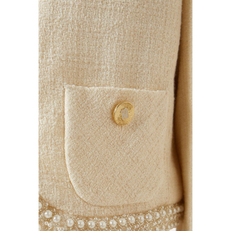 Sandro - Pearl-embellished Jacket in Tweed