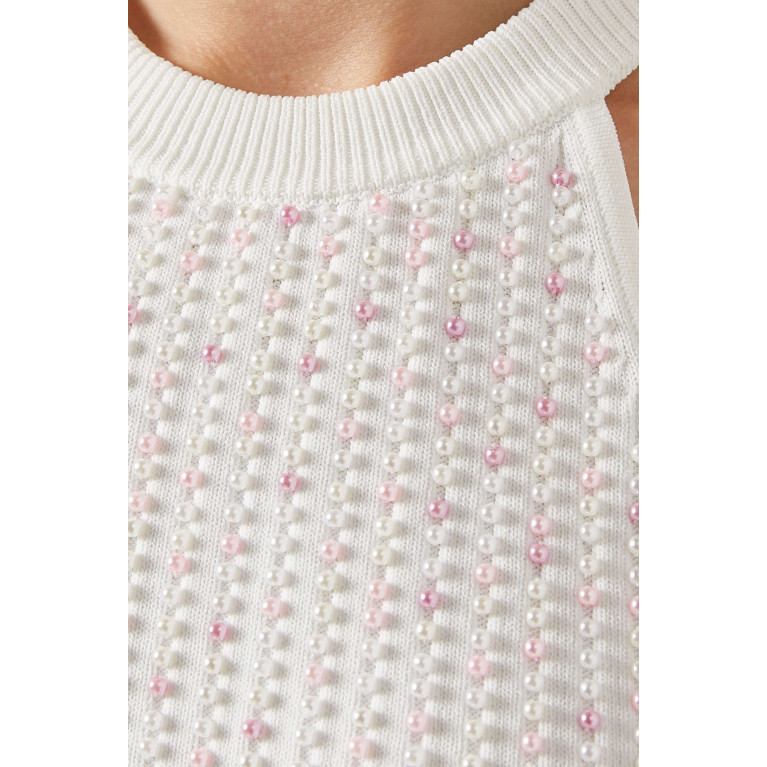 Sandro - Pearls Embellished Top in Viscose-knit