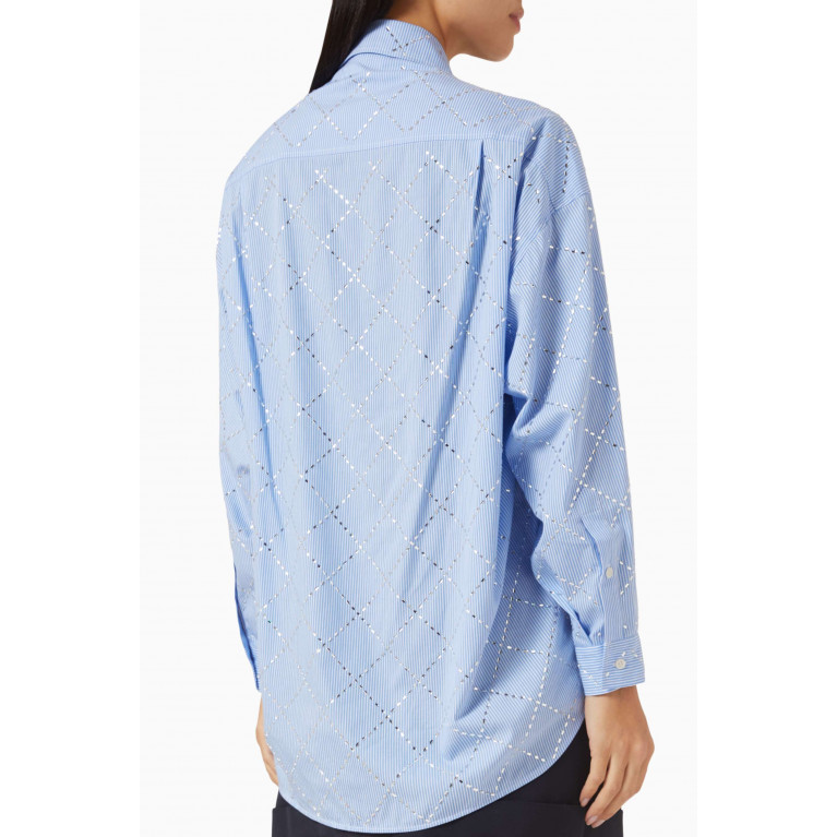 Sandro - Janeiro Rhinestone-embellished Oversized Shirt in Cotton
