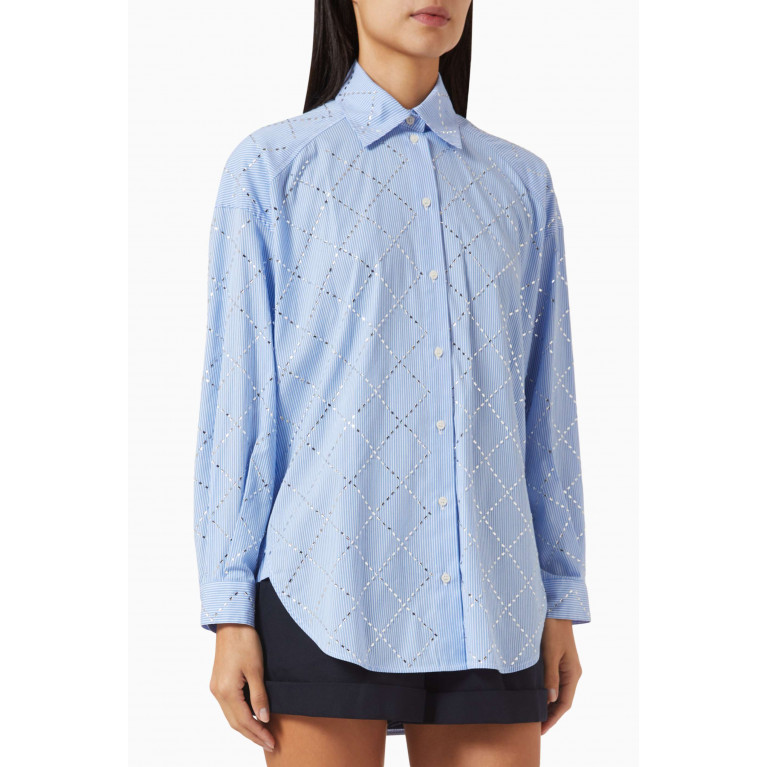 Sandro - Janeiro Rhinestone-embellished Oversized Shirt in Cotton