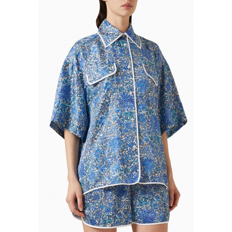 Sandro - Anja Floral-print Shirt in Silk