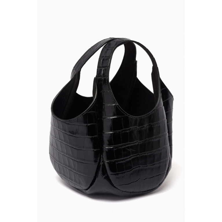 Coperni - Mini Bucket Swipe Bag in Croc-embossed leather Black