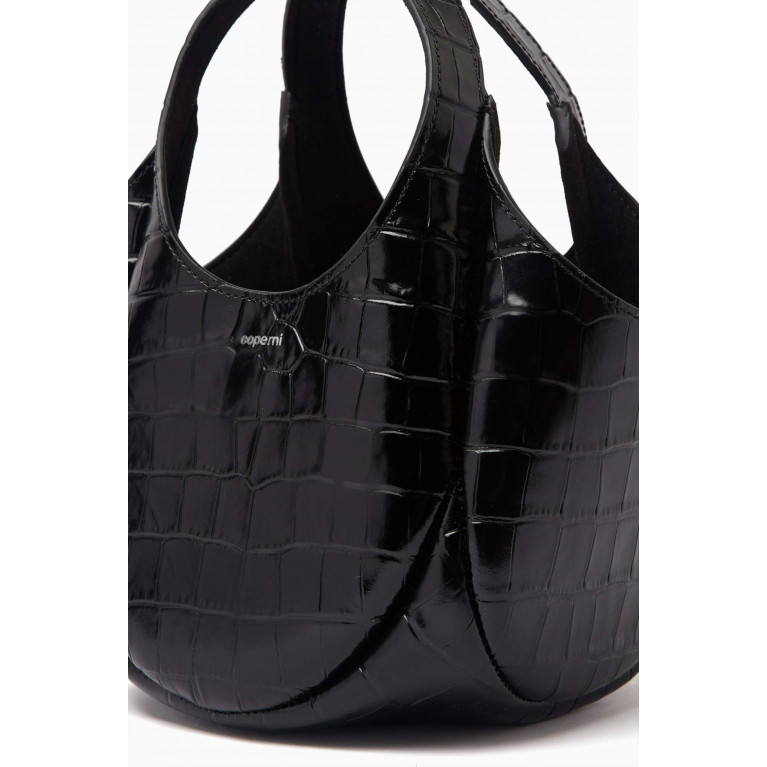 Coperni - Mini Bucket Swipe Bag in Croc-embossed leather Black