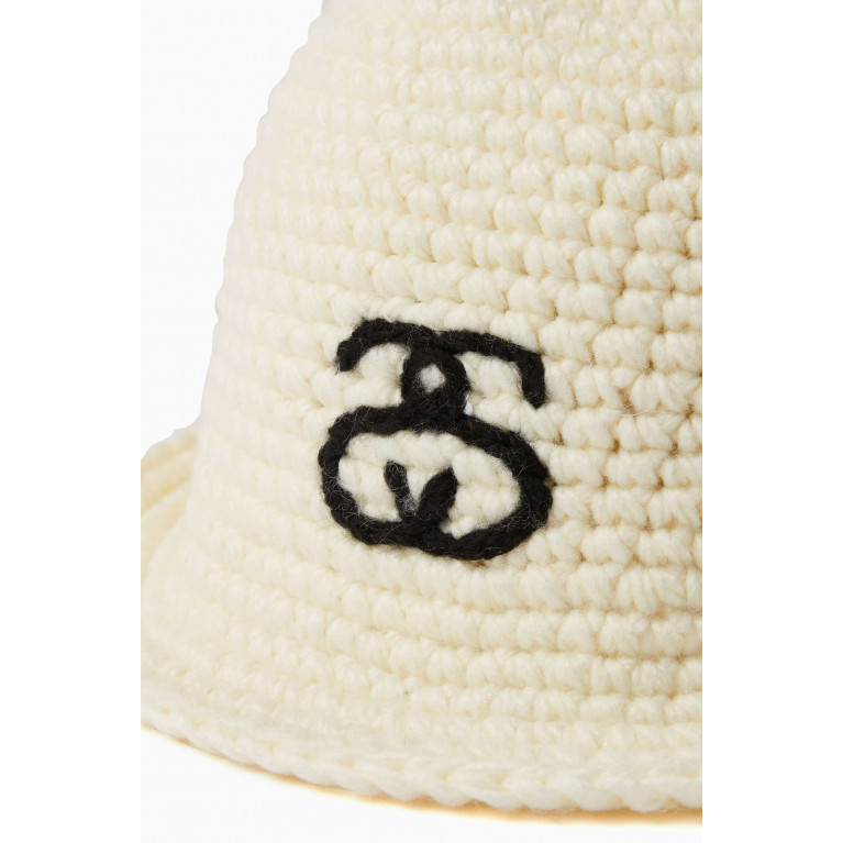 Stussy - SS Link Knit Bucket Hat in Acrylic Neutral