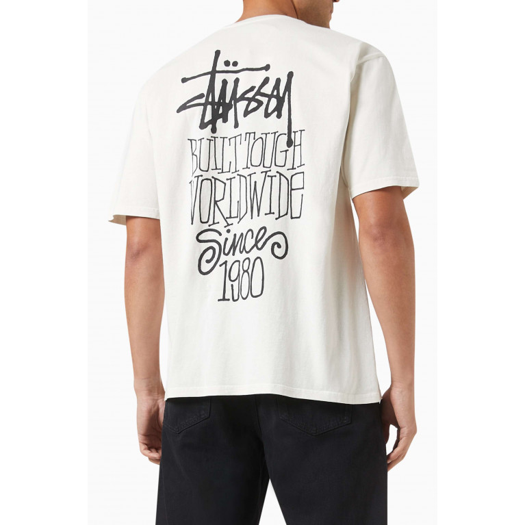 Stussy - Built Tough Pig. Dyed T-Shirt in Cotton White
