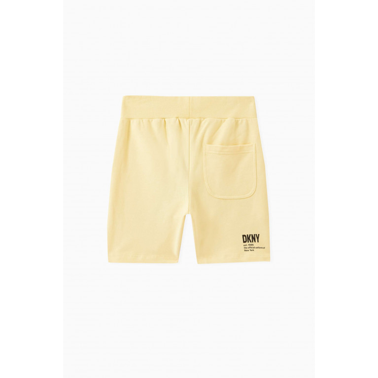 DKNY - Logo Jogging Shorts in Cotton Jersey Yellow