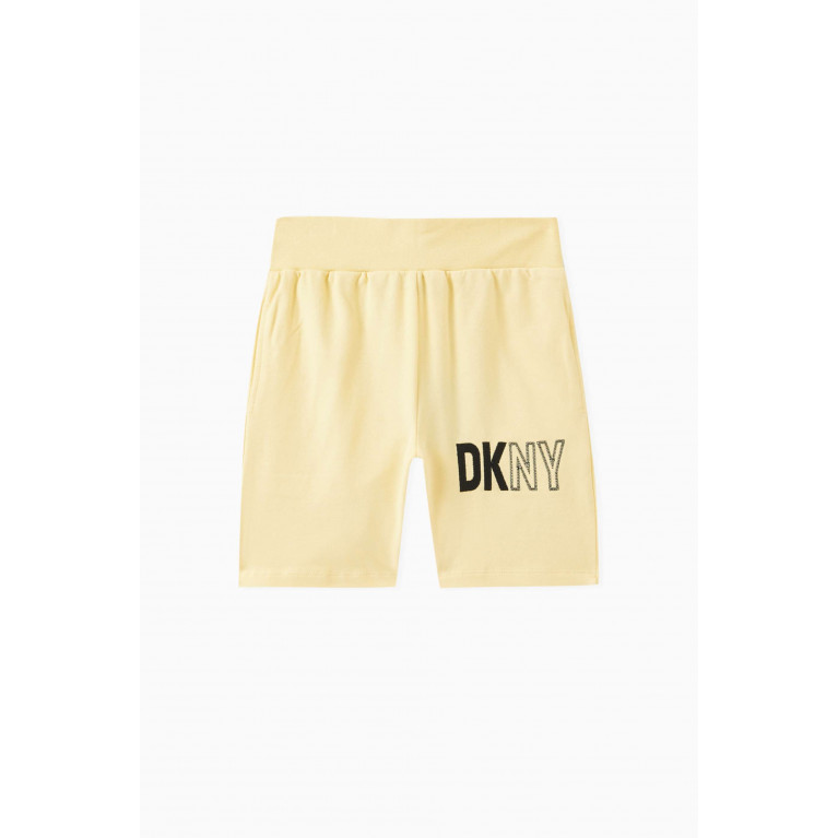 DKNY - Logo Jogging Shorts in Cotton Jersey Yellow