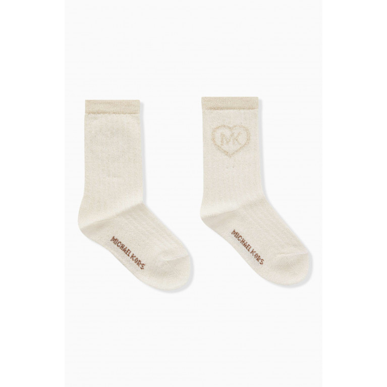 Michael Kors Kids - Metallic Logo Socks in Cotton Blend
