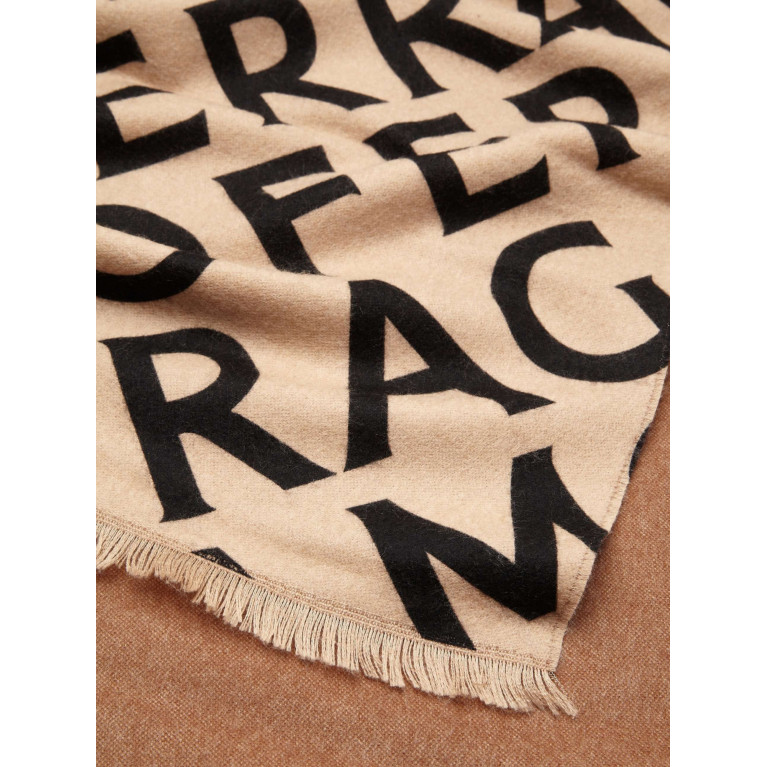 Ferragamo - Bold Logo Scarf in Wool Cashmere-blend