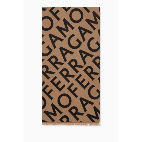 Ferragamo - Bold Logo Scarf in Wool Cashmere-blend