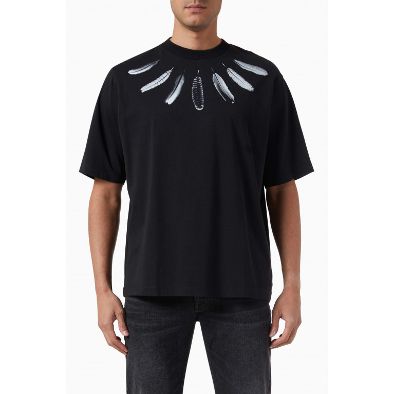 Marcelo Burlon - Feather Collar T-shirt in Cotton Jersey