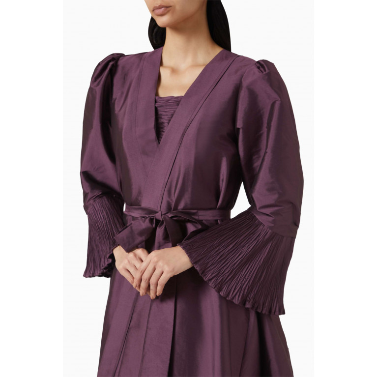 Amri - A-line Jacket & Dress Set Purple