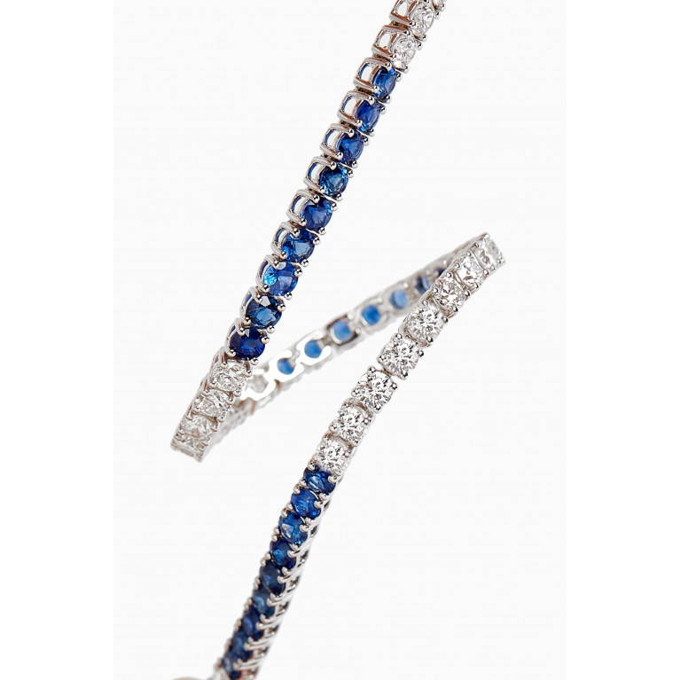 Fergus James - Diamond & Sapphire Tennis Bracelet in 18kt White Gold