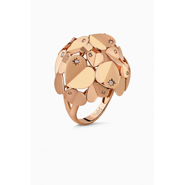 Gafla - Hiam Gafla Bombé Heart Diamond Ring in 18kt Rose Gold