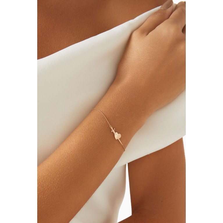 Gafla - Hiam Gafla Sword Diamond Bracelet in 18kt Rose Gold