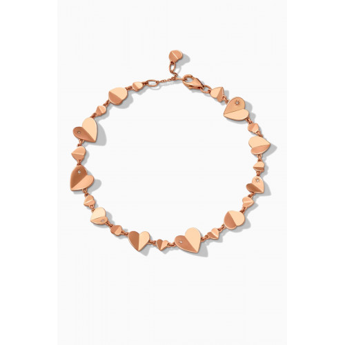 Gafla - Hiam Gafla Heart Diamond Bracelet in 18kt Rose Gold