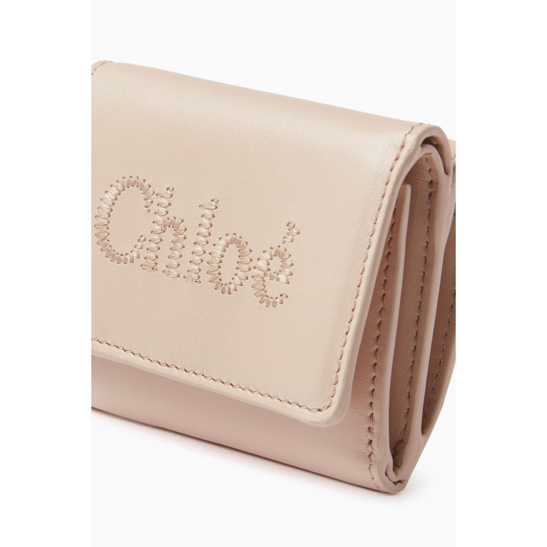 Chloé - Mini Tri-fold Wallet in Calfskin Leather