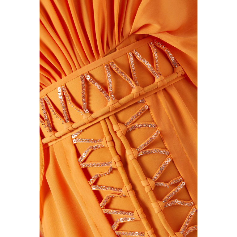 Noor Al Bahrani - Geometric Cut-out Dress in Crêpe