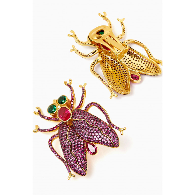 Begum Khan - Momo Clip Earrings in 24kt Gold-plated Bronze