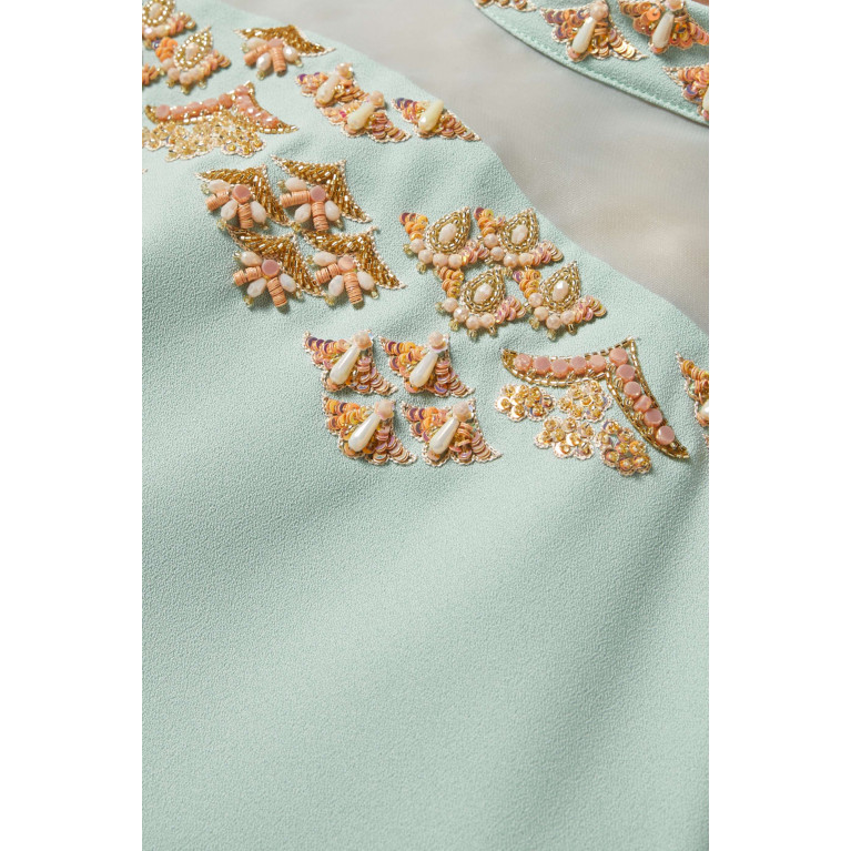 Designer’s Empire - Embellished Cape Dress in Crepe & Organza