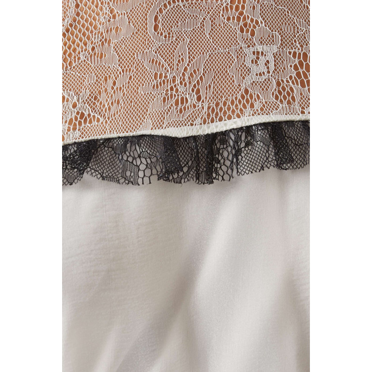 Mimya - Tiered Maxi Dress in Organza & Lace Neutral