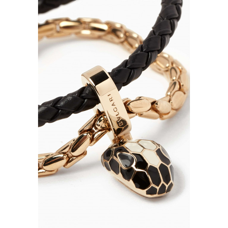BVLGARI - Serpenti Forever Bracelet in Leather & Brass